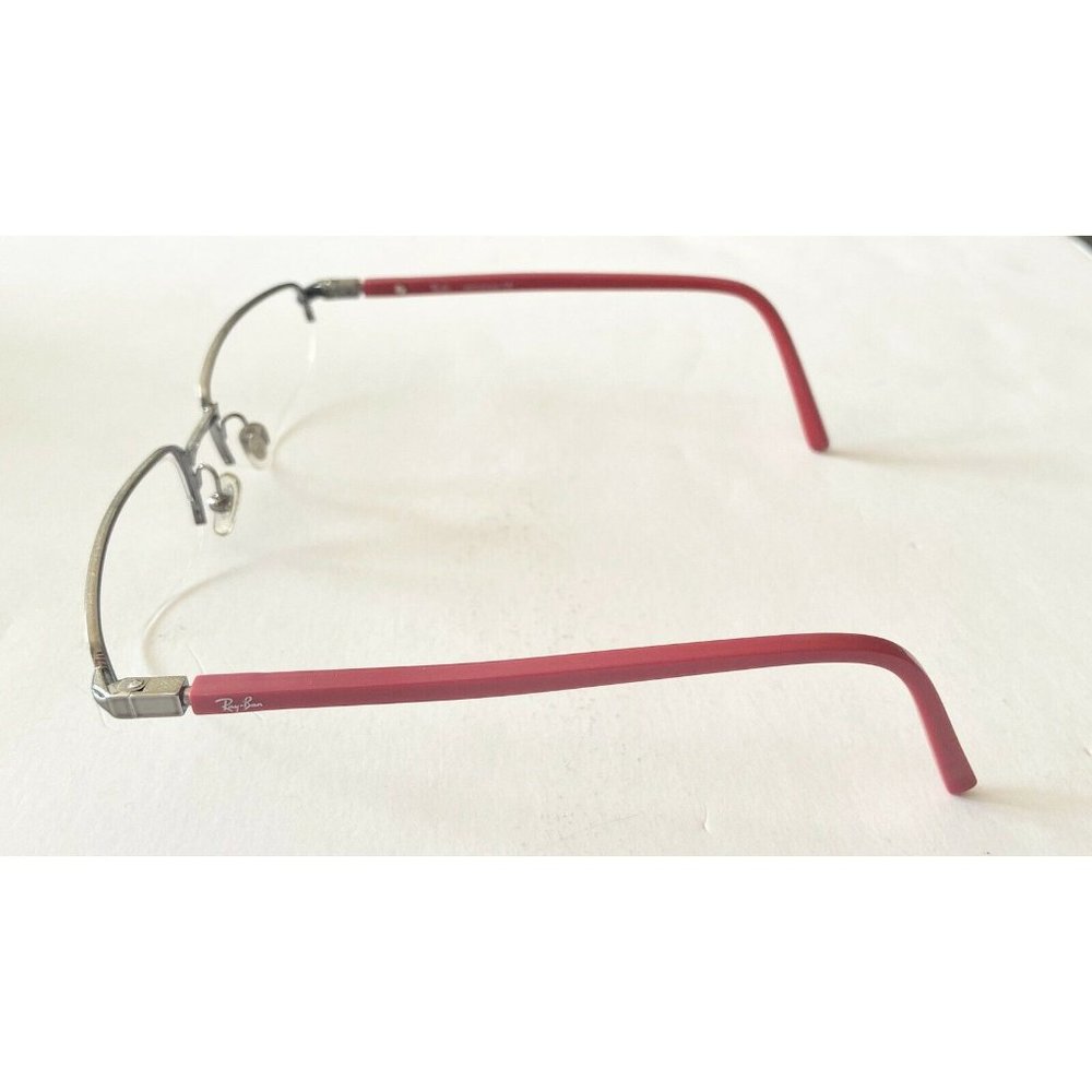 Ray Ban Rb6102 Silver And Red Rectangular Glasses - image 8